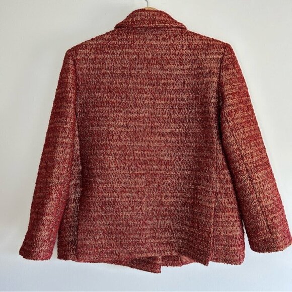 Smythe Orange Metallic Wool Tweed Blazer Size 6 - Picture 9 of 10